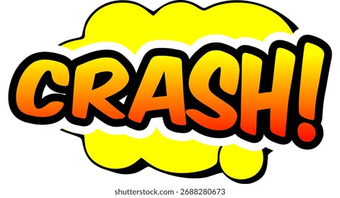 Comic-Zeichentrick zerplatzt Wolken. Sprachblase, Absturzzeichen und Pop-Art-Textrahmen. Comics Mem Ausdrücke Rede, Superhelden Buch Crash Label. Isolierte Vektorsymbole