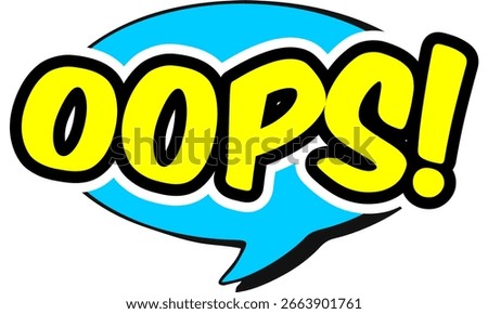 Cartoon comic sign burst clouds. Speech bubble, Oops sign expression and pop art text frames. Comics mem expressions speech, superhero book Oops label. Isolated vector symbols set