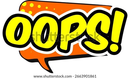 Cartoon comic sign burst clouds. Speech bubble, Oops sign expression and pop art text frames. Comics mem expressions speech, superhero book Oops label. Isolated vector symbols set