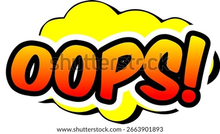 Cartoon comic sign burst clouds. Speech bubble, Oops sign expression and pop art text frames. Comics mem expressions speech, superhero book Oops label. Isolated vector symbols set