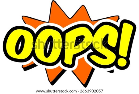 Cartoon comic sign burst clouds. Speech bubble, Oops sign expression and pop art text frames. Comics mem expressions speech, superhero book Oops label. Isolated vector symbols set