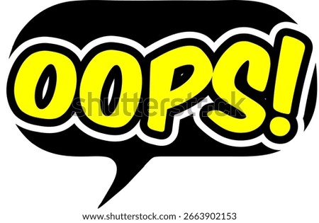 Cartoon comic sign burst clouds. Speech bubble, Oops sign expression and pop art text frames. Comics mem expressions speech, superhero book Oops label. Isolated vector symbols set