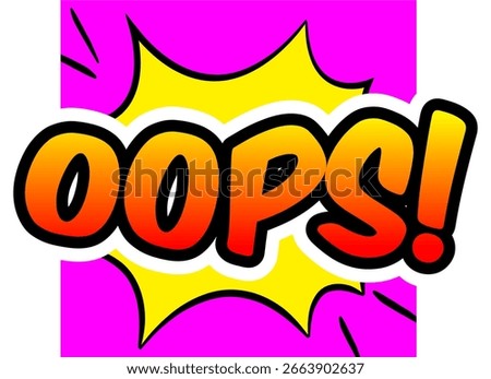 Cartoon comic sign burst clouds. Speech bubble, Oops sign expression and pop art text frames. Comics mem expressions speech, superhero book Oops label. Isolated vector symbols set