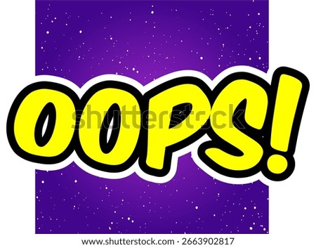 Cartoon comic sign burst clouds. Speech bubble, Oops sign expression and pop art text frames. Comics mem expressions speech, superhero book Oops label. Isolated vector symbols set