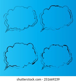 Cartoon Comic Speech Bubbles Collection. Grunge Doodle. Vector Illustration.