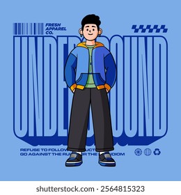Cartoon comic streetwear typography illustration