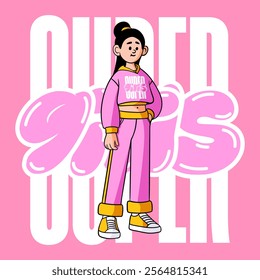 Cartoon comic streetwear typography illustration
