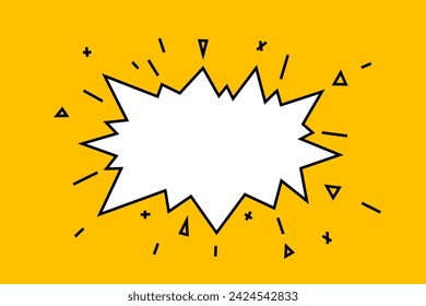 Cartoon comic style blank burst bubble. Exploding bubble with copy space for your text.