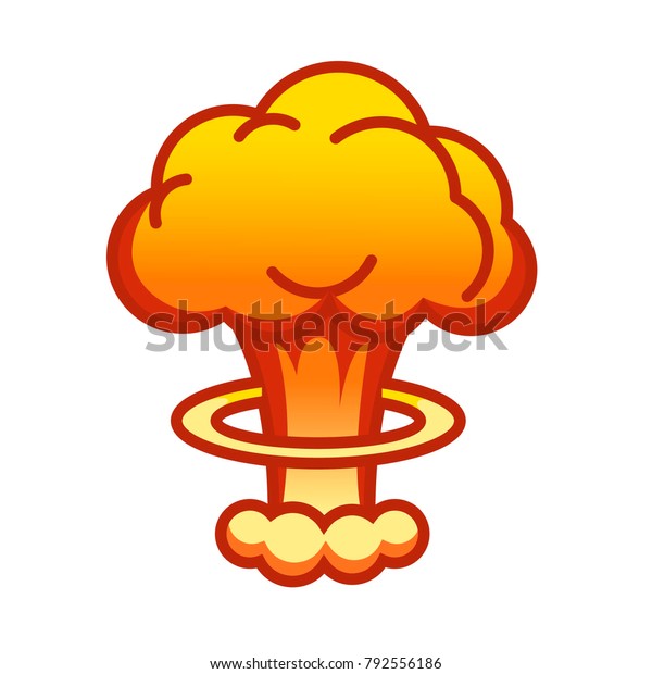 漫画風の核マッシュルームクラウドイラスト原爆ベクター画像リニアスタイル原爆イラスト のベクター画像素材 ロイヤリティフリー 792556186