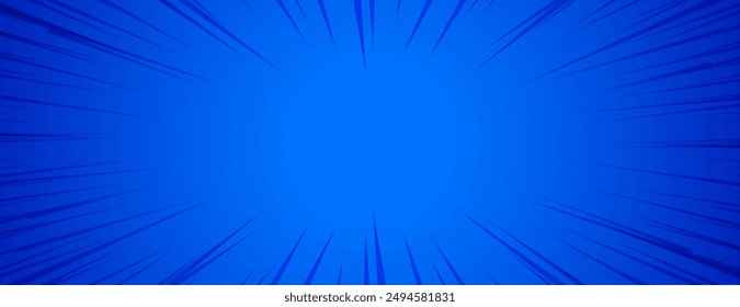 dibujos animados estilo cómic retro zoom líneas azul Anuncio diseño Vector 