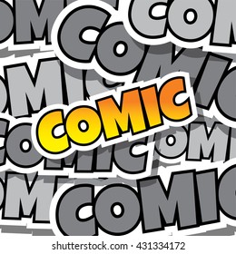 cartoon comic text template theme vector art illustration