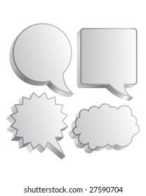 Cartoon or comic thought and conversation bubble in vector illustration