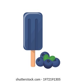 Cartoon comic vector of blueberry popsicle