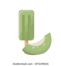 Cartoon comic vector of cantaloupe popsicle