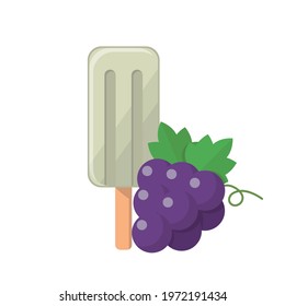 Cartoon Comic Vector Of Grape Popsicle