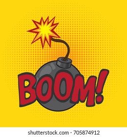Cartoon comics bomb vector illustration. Comic book style imitation