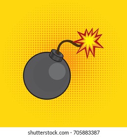 Cartoon comics bomb vector illustration. Comic book style imitation
