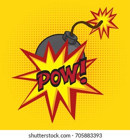 Cartoon comics bomb vector illustration. Comic book style imitation