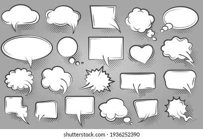 Cartoon comics communication balloons set