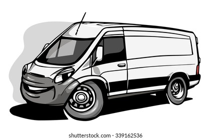 Cartoon commercial van