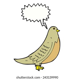 cartoon common bird with speech bubble