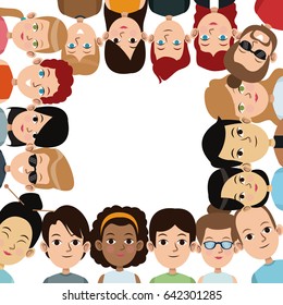 cartoon community people border frame image