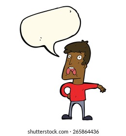 caricatura que se queja del hombre con burbuja de habla