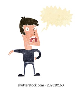 cartoon complaining man with speech bubble
