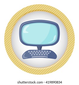 Cartoon computer colorful icon