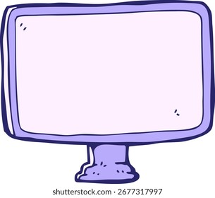 Pantalla de computadora de dibujos animados en color neón brillante