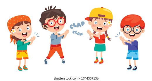 Cartoon Concept Of Clapping Hands