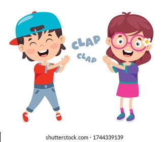 Cartoon Concept Of Clapping Hands