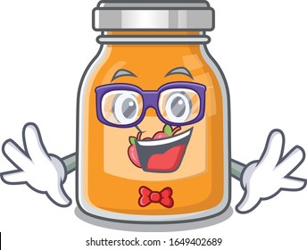 A cartoon concept of Geek apple jam design