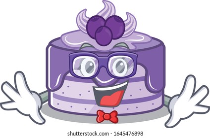 A cartoon concept of Geek blueberry cake design