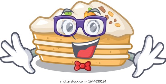 A cartoon concept of Geek carrot cake design