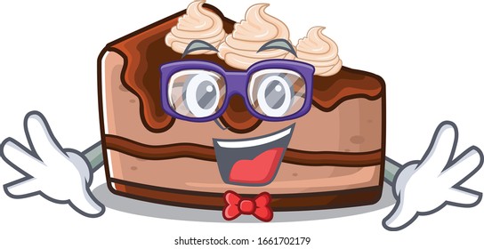 A cartoon concept of Geek chocolate cheesecake design