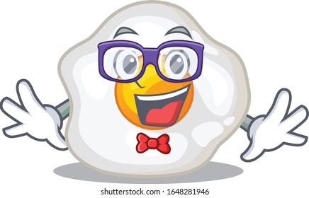 A cartoon concept of Geek fried egg design