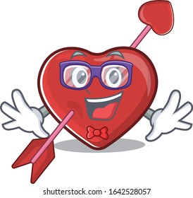 A cartoon concept of Geek heart and arrow design