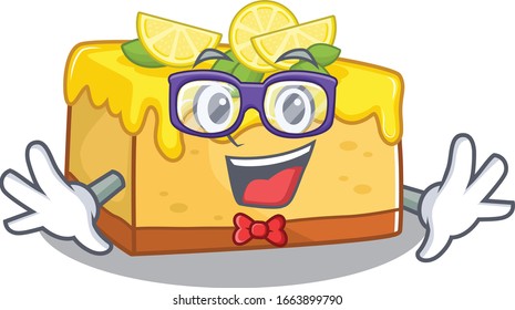 A cartoon concept of Geek lemon cheesecake design