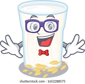 A cartoon concept of Geek oats milk design