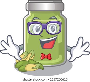 A cartoon concept of Geek pistachio butter design