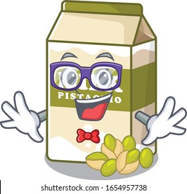 A cartoon concept of Geek pistachio milk design