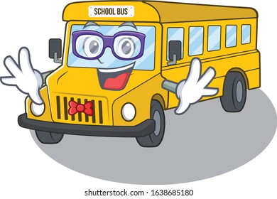 A cartoon concept of Geek school bus design