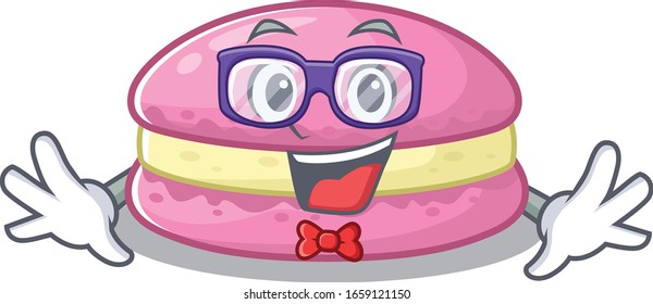 A cartoon concept of Geek strawberry macarons design