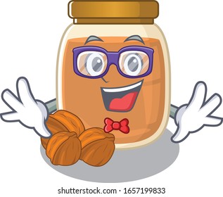 A cartoon concept of Geek walnut butter design