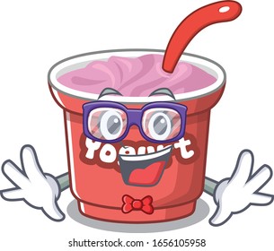 A cartoon concept of in Geek yogurt design