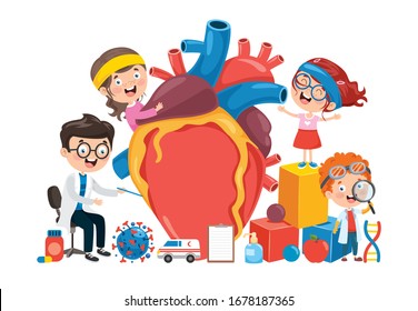 Cartoon Concept Of Human Organs