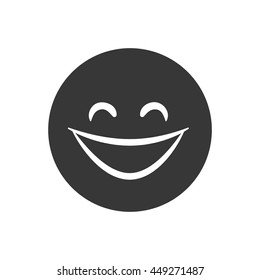 Cartoon concept represented by happy face icon. isolated and flat illustration 