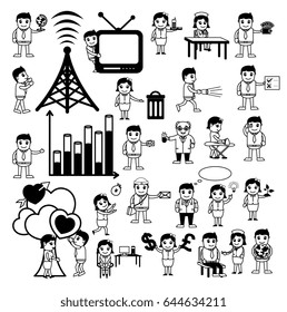 Cartoon Concepts Vectors of Communication and Professions