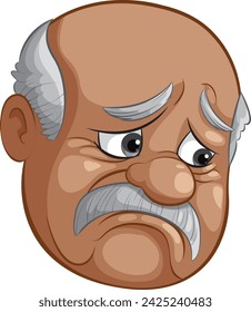 Cartoon of a concerned, elderly gentleman's face